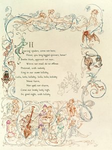 妖精の歌、「真夏の夜の夢」、1908年 作： Arthur Rackham